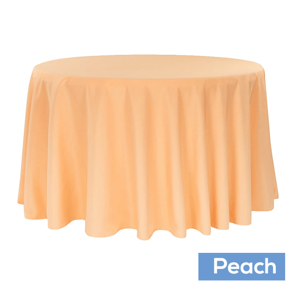 108 Round 200 GSM Polyester Tablecloth Peach