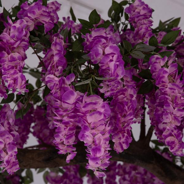 11 Feet Tall Grand Arch Fake Wisteria Tree Light Purple