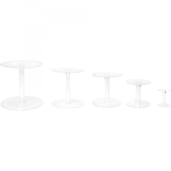 DECOSTAR™ 5 Piece Plastic Plate Cake Stands Set Clear