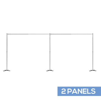 2-Panel Portable Backdrop in a Box w/ 8ft Break Apart Uprights & Cross ...