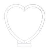 Metal Double Heart Frame Arch Backdrop Stand 81" x 81" - Silver