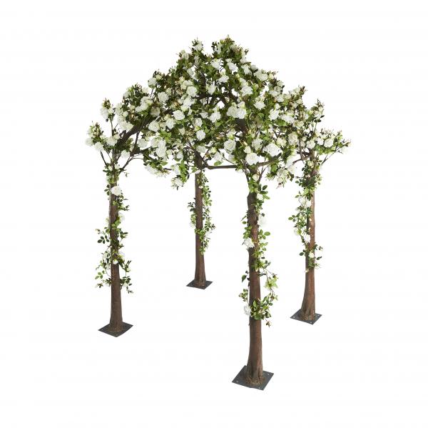 Artificial Rose Gazebo 11 ft White