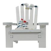 Wooden Mini Beach Chair Ornament Decor 4" - White