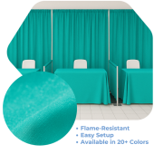 Teal - Banjo Cloth Drape Panel by Eastern Mills w/ Sewn Rod Pocket
