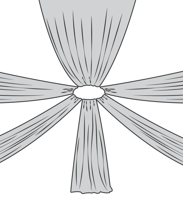 6Panel 30ft Starburst Ceiling Draping Kit (62 Feet Wide)