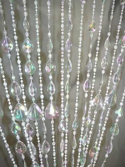 6ft Crystal Teardrop Beaded Curtain