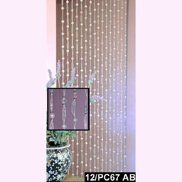6ft Pearl And Silver Ribbon Curtain