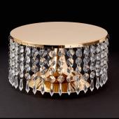 Decostar™ Crystal Beaded Cake Stand & Centerpiece Riser 10" - Gold