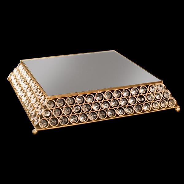 Decostar™ Crystal Square Cake Stand 13 Gold