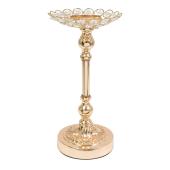 Metal Crystal Flower Shaped Candle Holder 10¾