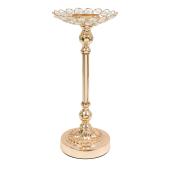 Metal Crystal Flower Shaped Candle Holder 12½
