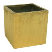 Square Ceramic Vase 6" - Gold