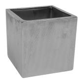 Square Ceramic Vase 6" - Silver