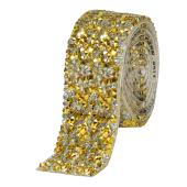 Crystal Rhinestone Adhesive Strips 1.2" - Gold
