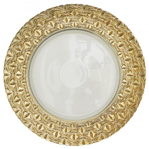 Glass Charger Plate 13 Gold 8 Pieces
