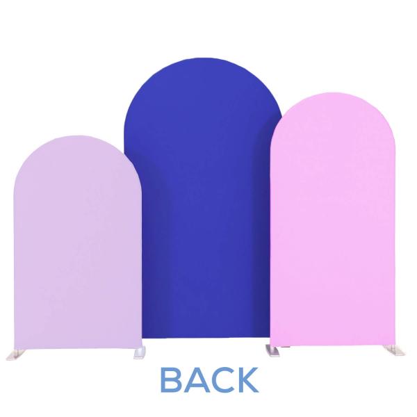 Hot Pink Purple Arch Backdrop Set Double Sided Tension Fabric Cover