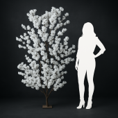 8FT Tall Fake Hydrangea Tree Backdrop - 10 Interchangeable Branches - White