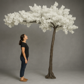 11 Feet Tall Grand Arch Fake Flowering Cherry Blossom Tree  - White - Interchangeable Branches!