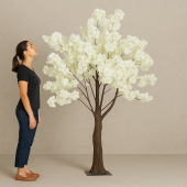 6.5FT Tall Fake Hydrangea Bloom Tree - 10 Interchangeable Branches - White