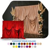 10'H x 12'W Lavish Velvet Dramatic Drape Pre Sewn Backdrop Kit - Select your Color