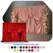 10'H x 12'W Lavish Velvet Dramatic Drape Pre Sewn Backdrop Kit - Select your Color