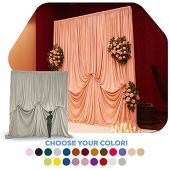 14'H x 12'W Lavish Velvet Dramatic Drape Pre Sewn Backdrop Kit - Select your Color