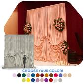 14'H x 12'W Lavish Velvet Dramatic Drape Pre Sewn Backdrop Kit - Select your Color