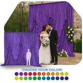 12'H x 12'W Panne Velvet Dramatic Drape Pre Sewn Backdrop Kit - Select your Color
