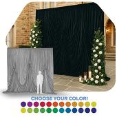 12'H x 12'W Panne Velvet Dramatic Drape Pre Sewn Backdrop Kit - Select your Color