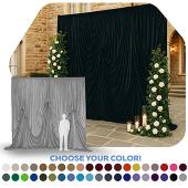 12'H x 12'W Panne Velvet Dramatic Drape Pre Sewn Backdrop Kit - Select your Color
