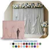 10'H x 12'W Poly Stretch Dramatic Drape Pre Sewn Backdrop Kit - Select your Color