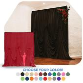 14'H x 12'W Poly Stretch Dramatic Drape Pre Sewn Backdrop Kit - Select your Color