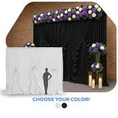 10'H x 12'W Spandex Dramatic Drape Pre Sewn Backdrop Kit - Select your Color