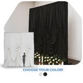 14'H x 12'W Spandex Dramatic Drape Pre Sewn Backdrop Kit - Select your Color
