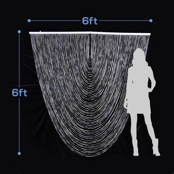 DecoStar™ Jewel Crystal Iridescent Diamond Cut Swag Curtain