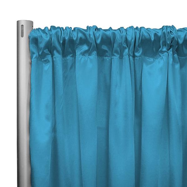 Ifr 60 Wide Elite Taffeta D Panel By Eastern Mills W 4 Sewn Rod Pocket Pearl Blue Ifr 60 Wide Elite Taffeta D Panel, Green Taffeta Curtain Panel