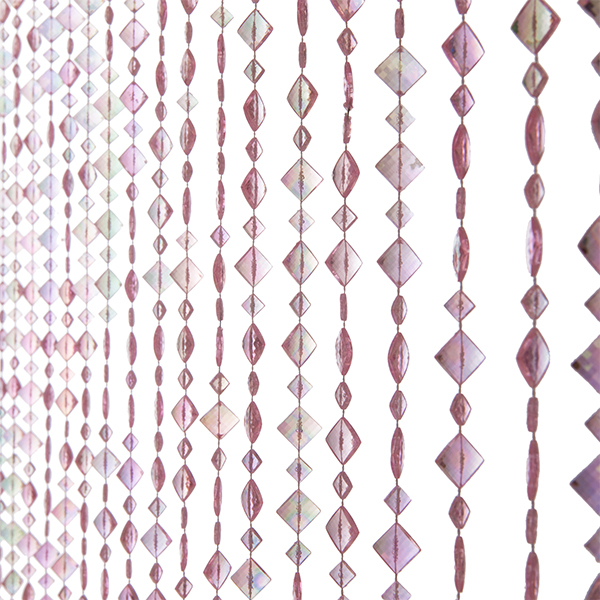 6ft Diamond Shaped Iridescent Pink Colored Beaded Curtain