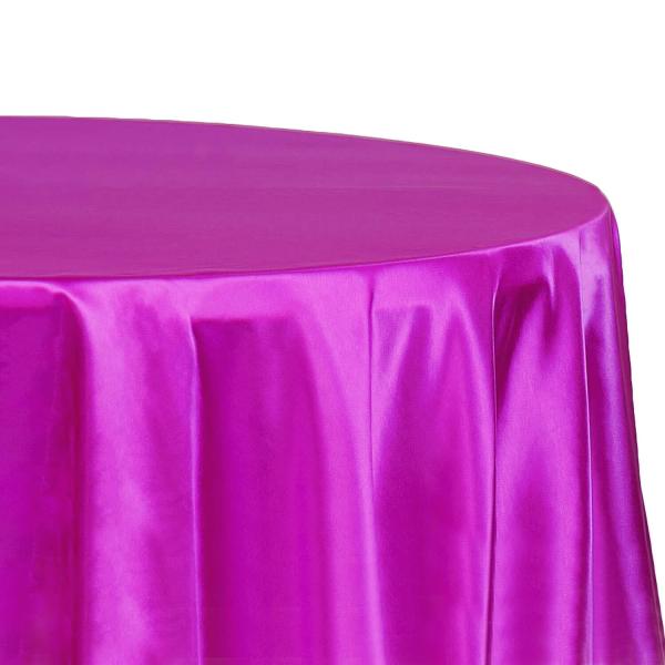 Sleek Satin Tablecloths 132 Round - Magenta Violet