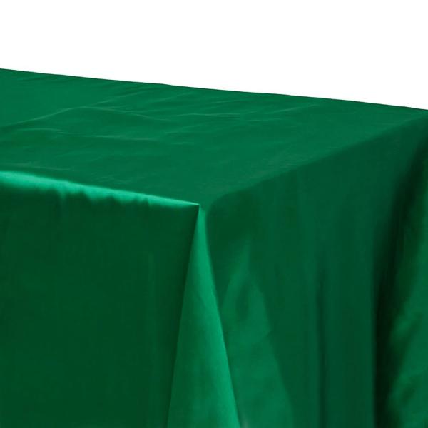 Sleek Satin Tablecloths 60x120 Rectangular Emerald Green