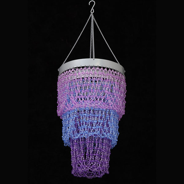 3 Tiers Beaded Chandelier Purple 3 Tiers Beaded Chandelier Purple
