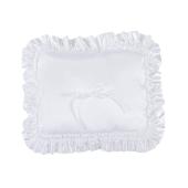 Atlantic Rectangle Pillow 9" White Satin Ruffle