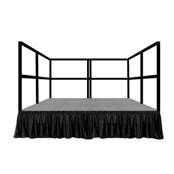 MyStage - 8’x8’ Portable Stage with Rails & Skirts - Adjustable Height ...