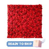 Red Mixed Floral Wall - Curtain Style - Easy Install! Select Size