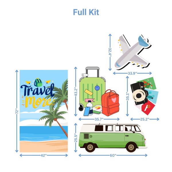 Table Core Signage Travel Getaway Foam Core Birthday Backdrop Kit by PopScene™