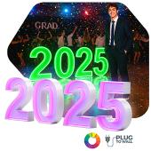 3ft Neon Wood Marquee Sign "2025"