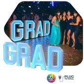 "GRAD" Neon Wood Marquee Letters – Handmade in USA – Light Up Signs for Events & Weddings – Multiple Sizes