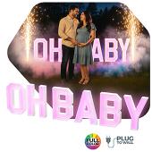 "OH BABY" Neon Wood Marquee Letters – Handmade in USA – Light Up Signs for Events & Weddings – Multiple Sizes