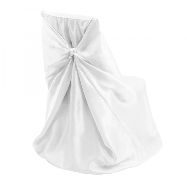 Universal Satin Chair Cover White
