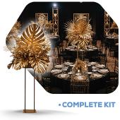5ft Tall Floating Gold Tropical Foliage Centerpiece