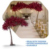 11ft Artificial Flowering Cherry Blossom Tree — Maroon, 27 Interchangeable Branches | ModTree™ Collection